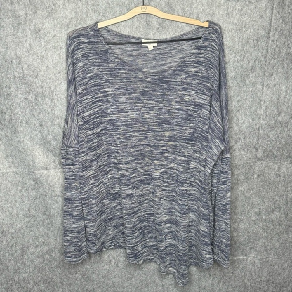 Umgee Long Sleeve Cotton Blend Asymmetrical Hem Top- Sz L